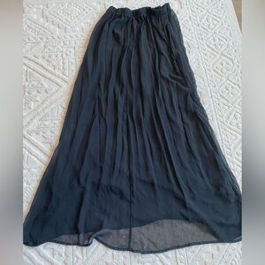 F21 Flowy Black Maxi Skirt
